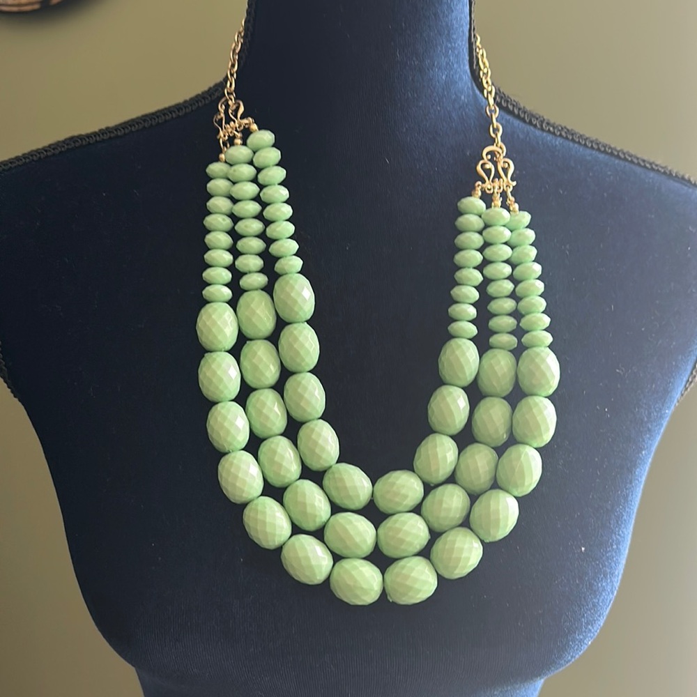 Mint green statement necklace.